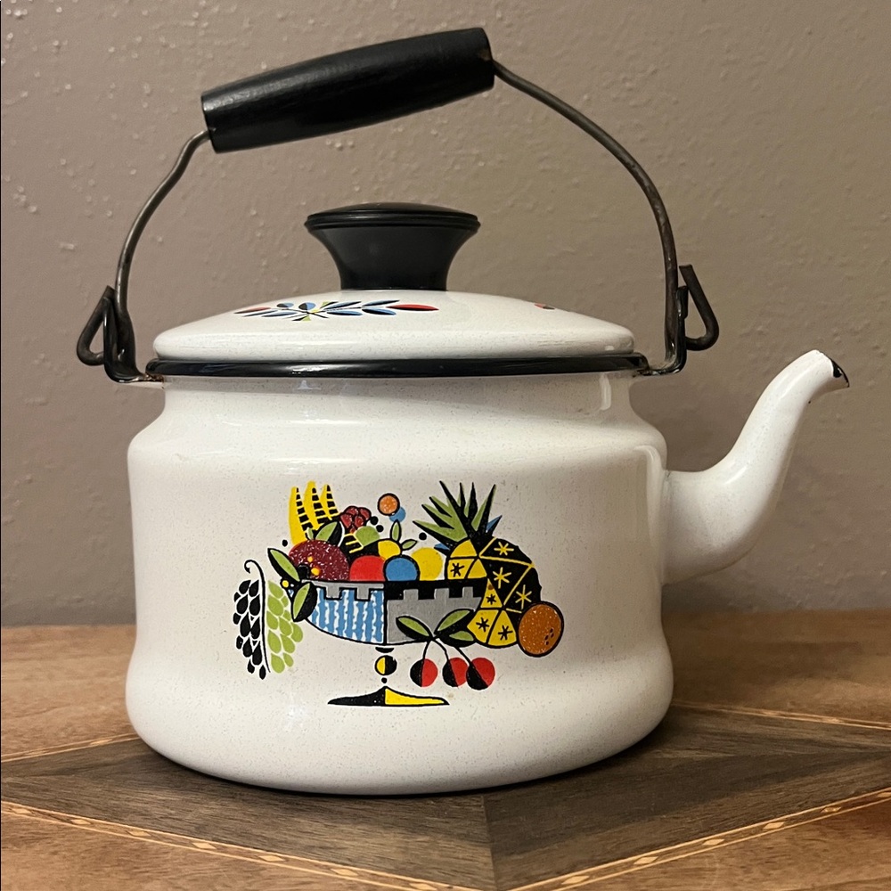 Vintage enamelware teapot